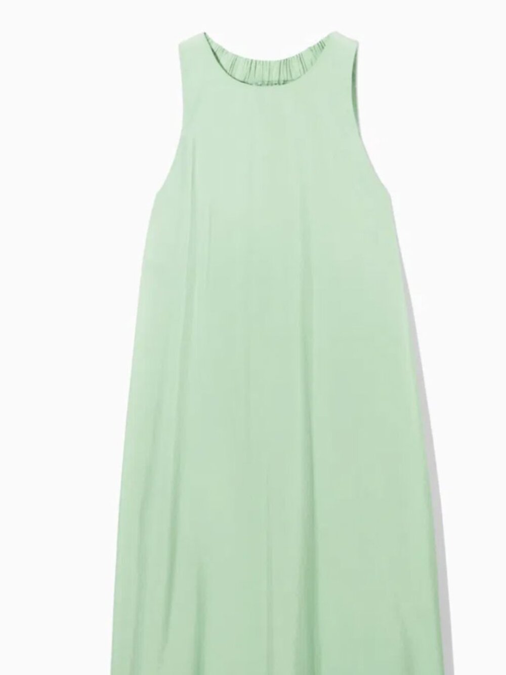 NWT ($135) COS Racer Neck Midi Dress, Light Green Size 14